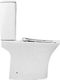 Azario Унитаз-компакт Fretta Round AZ-7121 безободковый с бачком с сиденьем микролифт белый – фотография-4