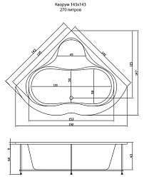 Aquatika Акриловая ванна Кворум Аквастандарт Sensa – фотография-2