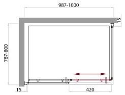 BelBagno Душевой уголок Uno 100/80 UNO-AH-1-100/80-P-Cr стекло текстурное – фотография-3