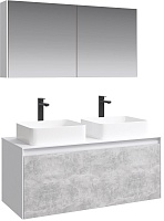 Aqwella Комплект мебели Mobi 120 белый/бетон светлый