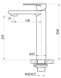 BelBagno Смеситель для накладных раковин Nova NOV-LMC-IN сатин – фотография-3