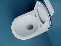 Ceramicanova Подвесной унитаз Vogue Торнадо CN4008T безободковый белый – фотография-4