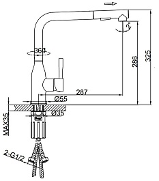Frap Смеситель для кухни F6096-6 черный – фотография-5