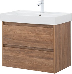 Aquanet Тумба под раковину Nova Lite 75 подвесная дуб шоколадный – фотография-4