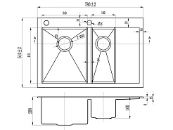 Zorg Кухонная мойка "Inox" RX-5178-2-R – фотография-2