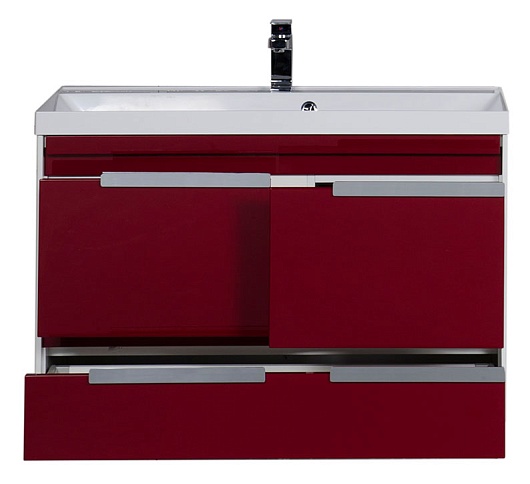 Aquanet Тумба с раковиной "Тиволи 100" бордо – картинка-5