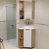 Mixline Мебель для ванной Корнер 67.5 L угловая белая/дуб