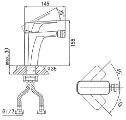 D&K Смеситель "Berlin Technishe DA1432215" черный для биде – фотография-2