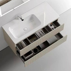 Sancos Тумба с раковиной Snob T 100 L beige soft раковина Grace 101 L CN7014 – фотография-4