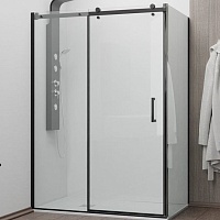 RGW Душевой уголок Tornado TO-44B (TO-14B + Z-050-2B) 150x100 профиль черный стекло прозрачное