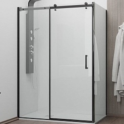 RGW Душевой уголок Tornado TO-44B (TO-14B + Z-050-2B) 150x100 профиль черный стекло прозрачное – фотография-1
