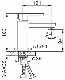 Frap Смеситель для раковины H73 F1073 хром – фотография-3