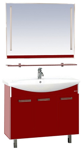 Misty Мебель для ванной Джулия 120 прямая бордо – фото-1