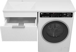 Brevita Тумба c раковиной Enfida 120 L подвесная под стиральную машину белая – фотография-3