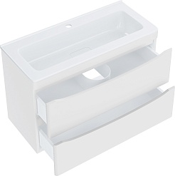 Vivon Тумба под раковину Ostin 80 подвесная белая матовая – фотография-6