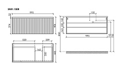 Sancos Тумба с раковиной Snob R 1.0 100 R bianco раковина Element 101 чаша справа CN7003R – фотография-4
