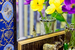 Sanflor Мебель для ванной Адель 82 R венге, патина золото – фотография-6