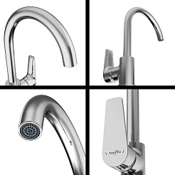 Tokito Смеситель для кухни TOYAMA хром TOK-TOY-1013 – фотография-7