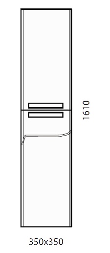  Пенал для ванной "Nota" R черный – картинка-3