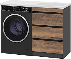 Misty Мебель для ванной Коломбо 120 R под стиральную машину дуб галифакс/антрацит – фотография-4