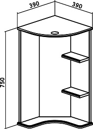 Runo Мебель для ванной Браво 40 угловая – фотография-6