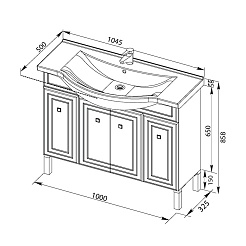 Aquanet Тумба с раковиной "Стайл 105" с дверцами – фотография-5