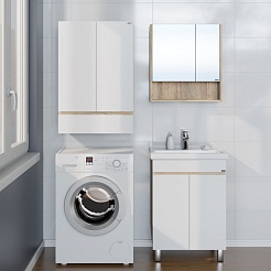 СанТа Мебель для ванной Марс 60 белая/янтарное дерево – фотография-2