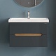 Onika Тумба с раковиной Айленд 70 подвесная графит/дуб крафт – картинка-20