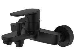 Aquatek Смеситель для ванны с душем Ника AQ1840MB черный матовый – фотография-1