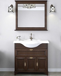 Акватон Мебель для ванной "Идель 85" дуб шоколадный, рак. Лаура – фотография-1