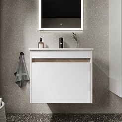 Sancos Тумба с раковиной Smart 60 белый глянец раковина Element 61 CN7001 – фотография-2