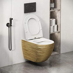 Grossman Унитаз подвесной Color GR-4411GWS золото – фотография-9