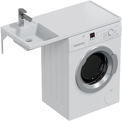 СанТа Тумба с раковиной под стиральную машину Марс 100 L подвесная белая – фотография-8