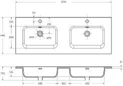 BelBagno Тумба с раковиной Etna 120 с 4 ящиками подвесная Rovere Moro – фотография-17