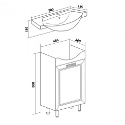 Runo Тумба с раковиной Монро 50 – фотография-3