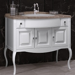 Opadiris Тумба с раковиной Лаура 100 белая, мраморная столешница – фотография-1