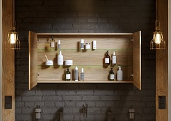 Aqwella Зеркало-шкаф для ванной  Mobi 80 бетон светлый – фотография-3