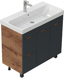 Onika Мебель для ванной Айленд 90 с б/к графит/дуб крафт – фотография-10