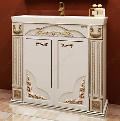 Misty Тумба с раковиной Барокко 100 бежевая патина – фотография-2