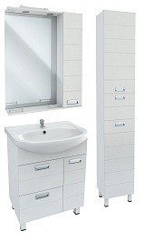 Bas Мебель для ванной "Адажио 60" Эрика с пеналом и зеркальным шкафом – фотография-1