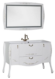 Aquanet Тумба с раковиной "Виктория 120" белый/золото – фотография-8