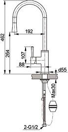 Granfest Смеситель для кухни 7652 черный – фотография-2