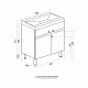Mixline Тумба с раковиной Брикс 50 2 створки белый/дуб вотан – фотография-9