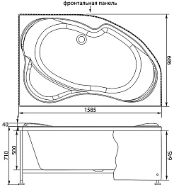 Aquanet Акриловая ванна Capri R 160x100 см – фотография-8