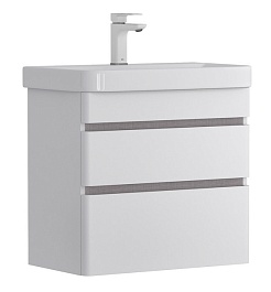 Equil Тумба под раковину Soldi 70 2 ящика подвесная белый софт – фотография-1