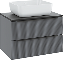 Runo Мебель для ванной Орлеан 70 Cuatro подвесная серая/черная – фотография-2