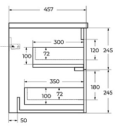 Cezares Тумба с раковиной Duet-N 80 подвесная CZR-8073-80 sapfiro – фотография-11