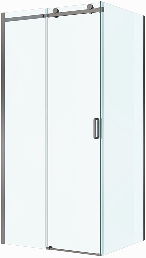 BelBagno Душевой уголок Soft Close-2 SOFT_CLOSE-2-AH-1-100/90-C-GM 100x90 профиль оружейная сталь стекло прозрачное – фото-1