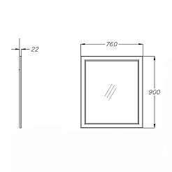 Opadiris Зеркало Омега 75 белое матовое – фотография-5