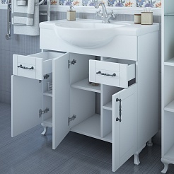 Sanflor Тумба под раковину Глория 85 белая матовая – фотография-3